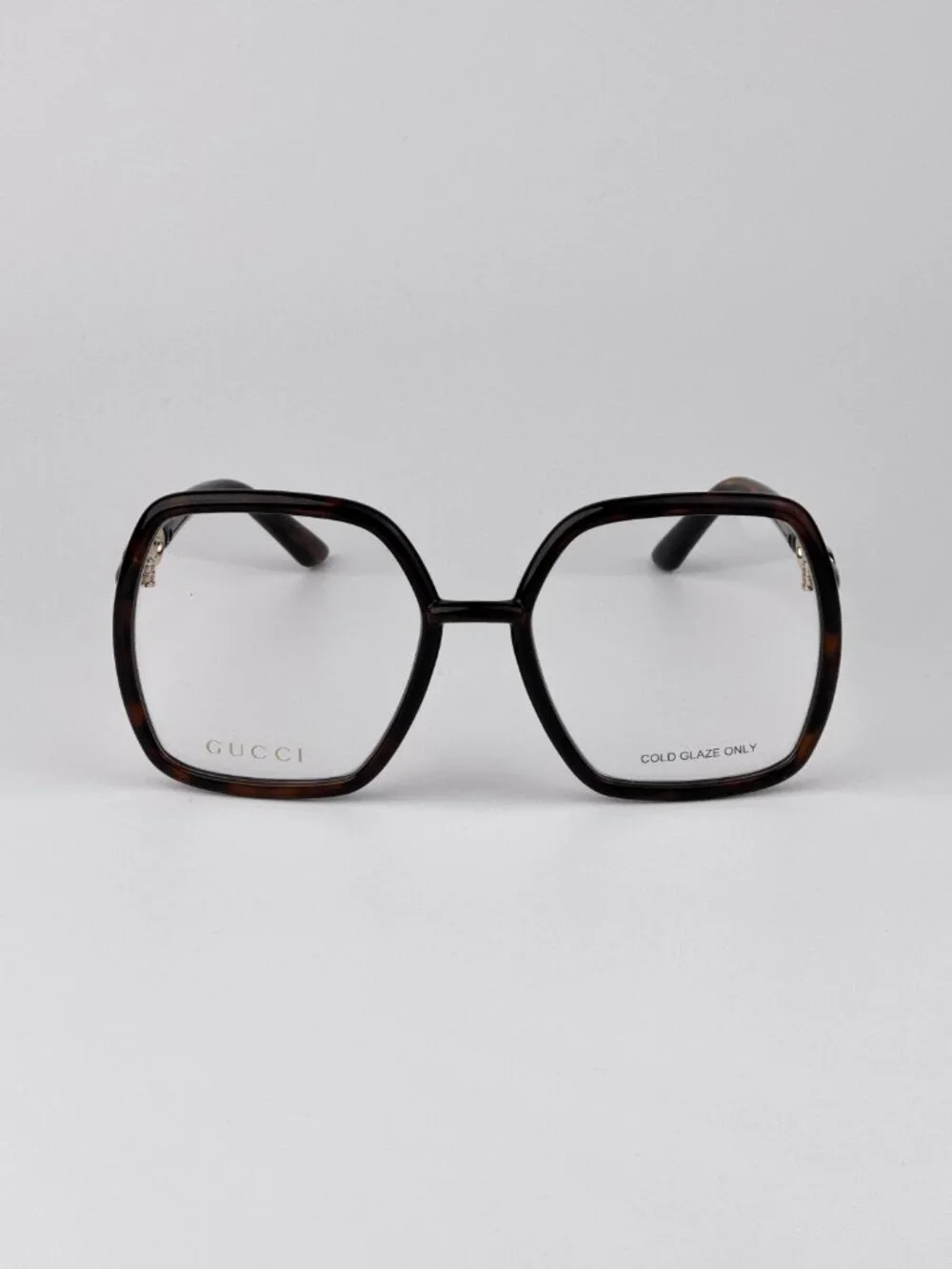 Gucci Women Eyeglasses Havana Square Oversized GG0890O 002 NEW AUTHENTIC